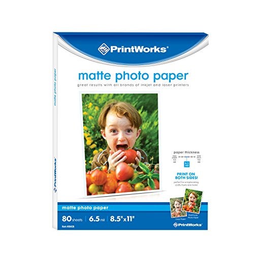 PrintWorks Double Sided Matte Photo Paper 8.5" x 11" - 80 Sheets - 6.5 mil Thickness - Inkjet Photo Paper Matte Ideal for Craft & School Projects - Instant Dry (00426-6) - Image 2