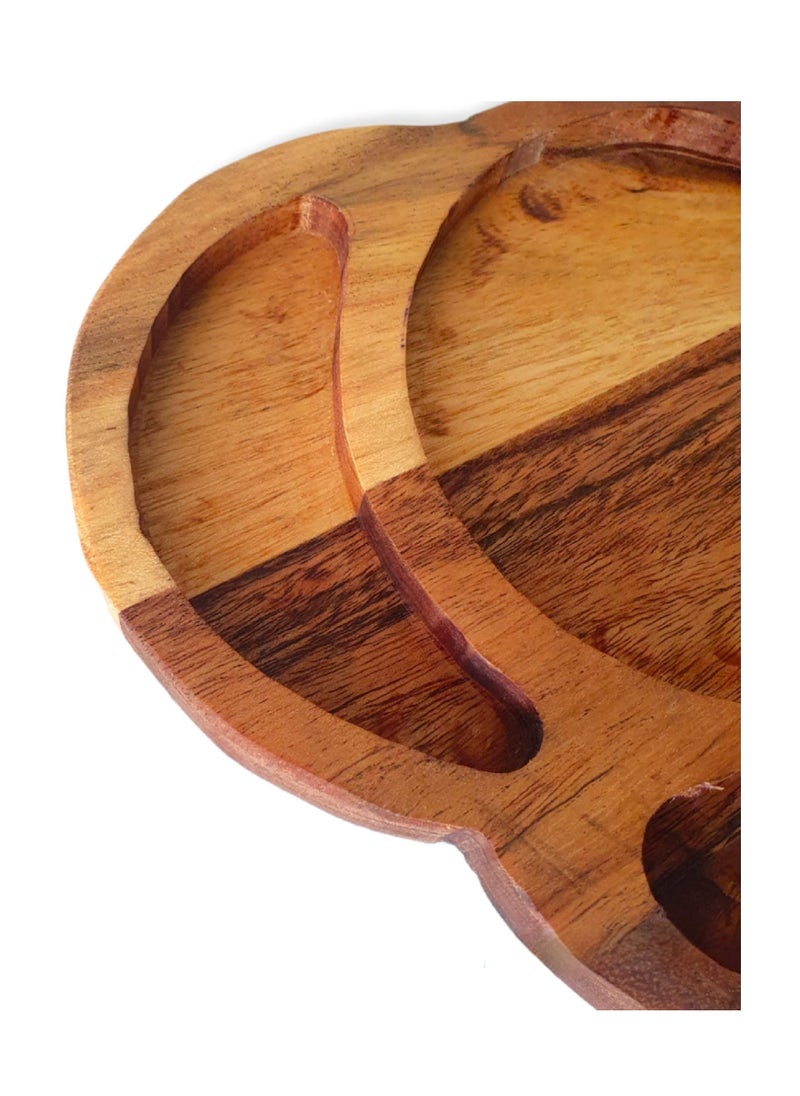 The Earthy House - The Earthy House Baby Toddler Plates | Acacia Wooden Plate | Acacia Dinner Plate | Eco Friendly | Wooden Dish | Kid’s Wooden Platter | Handcrafted | Elephant Kid's Plate - 20 x 20 cm - Image 1