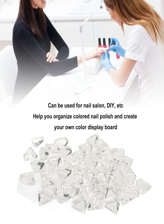 Ymiko Glass Nail Polish Color Card,50PCS Crystal Nail Art Color Display Tips Transparent Nail Practice Card Design for Beauty Salon - Image 2
