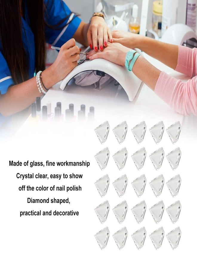 Ymiko Glass Nail Polish Color Card,50PCS Crystal Nail Art Color Display Tips Transparent Nail Practice Card Design for Beauty Salon - Image 3