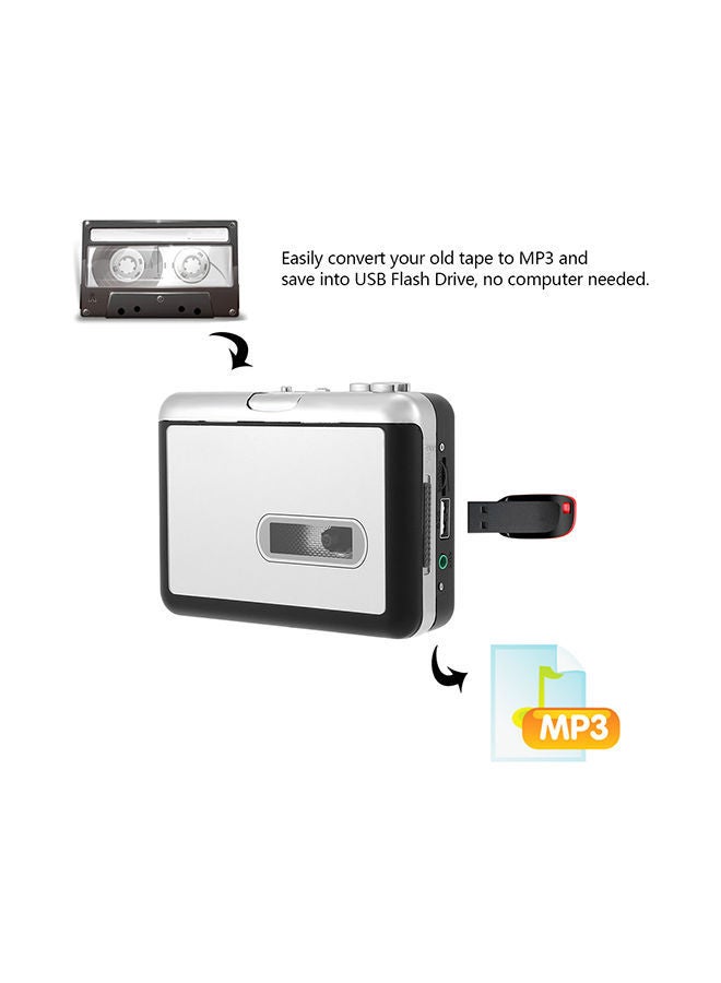 Cassette Tape-To-MP3 Converter With Earphones V241 Black/White - Image 3