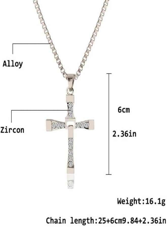 AutoTrends AUTO TRENDS Dominic Toretto Fast and Furious Cross Pendant Necklace Vin Diesel Necklace Men || Punk Pendant Necklace Box Chain for Men and Women || - Image 4