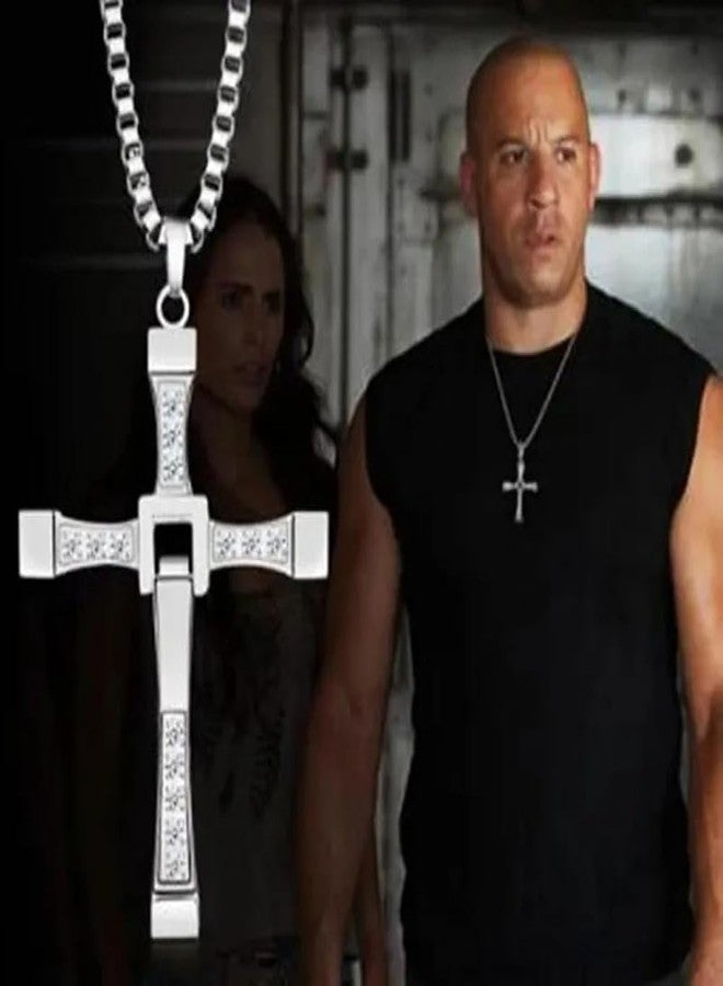 AutoTrends AUTO TRENDS Dominic Toretto Fast and Furious Cross Pendant Necklace Vin Diesel Necklace Men || Punk Pendant Necklace Box Chain for Men and Women || - Image 5