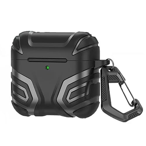 NEWTECHNO Compatible Case for AirPods 4, Military Grade Airpods 4th Generation Case,Hard Shell Full-Body Protective Case Cover with Lanyard (2024) Black - Image 1