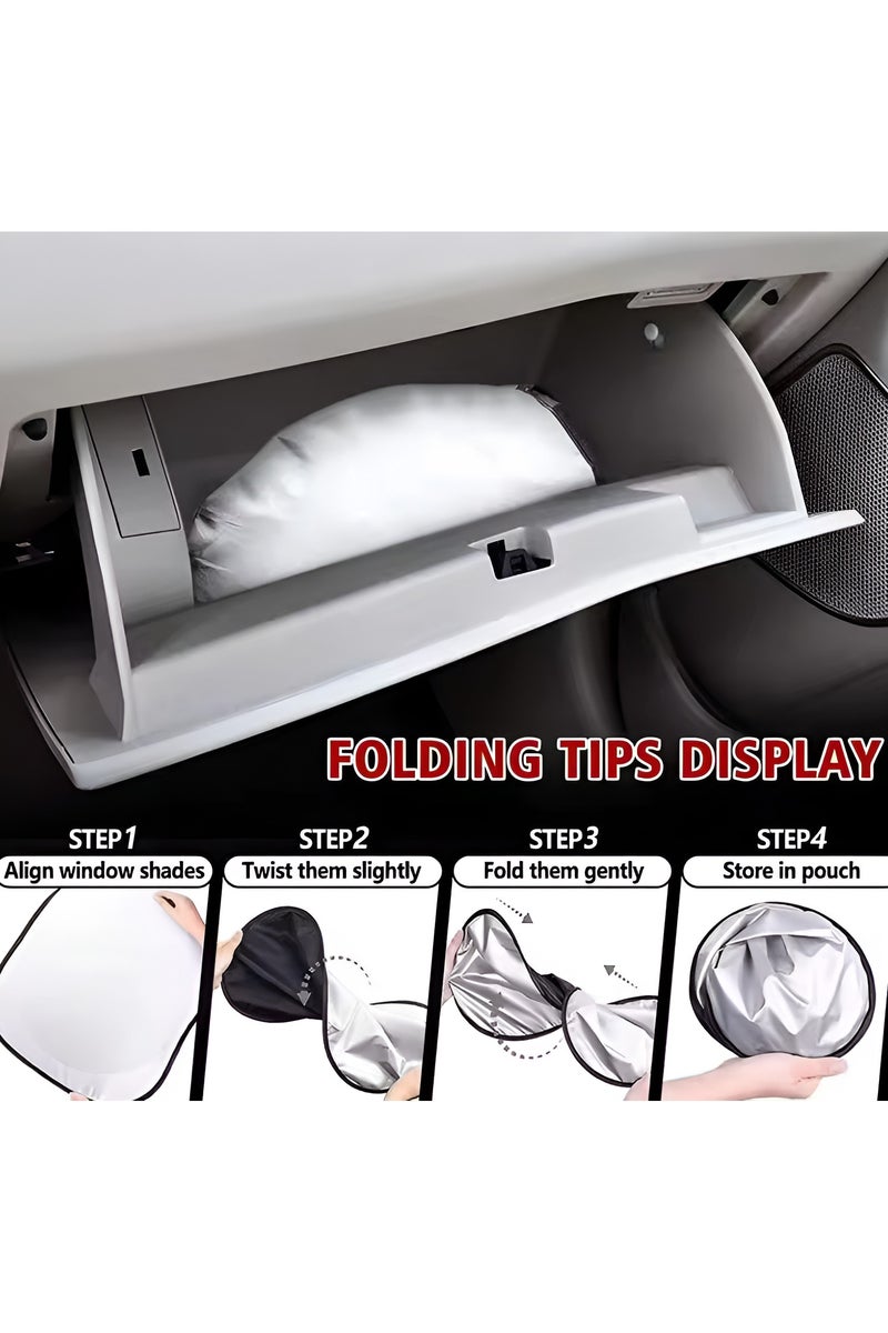 إيتافا واقي شمس للزجاج الأمامي للسيارة مع حقيبة تخزين، مقاس 160×75 سم – شاشة قابلة للطي للحماية من الحرارة والأشعة فوق البنفسجية – بلون أسود وفضي عاكس للسيارات - Image 5