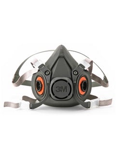 3M 3M Half Facepiece Reusable Respirator 6200, NIOSH, Four-Point Harness, Comfortable Fit, Dual Airline Supplied Air Compatible, Bayonet Connections, Painting, Sanding, Cleaning, Medium  - Image 1