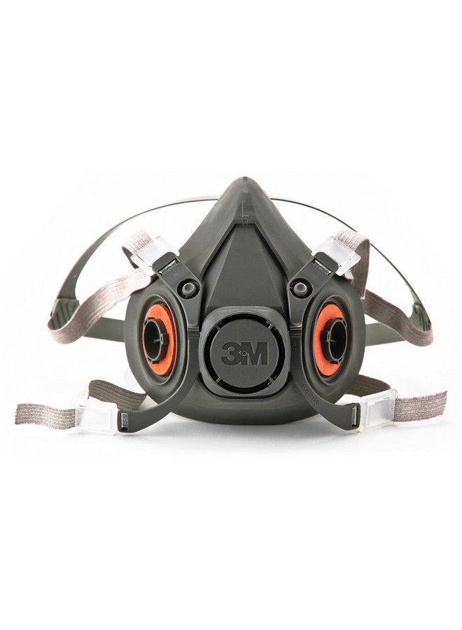 3M 3M Half Facepiece Reusable Respirator 6200, NIOSH, Four-Point Harness, Comfortable Fit, Dual Airline Supplied Air Compatible, Bayonet Connections, Painting, Sanding, Cleaning, Medium - Image 1