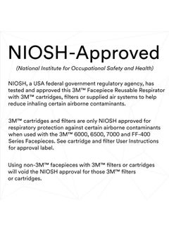 3M 3M Half Facepiece Reusable Respirator 6200, NIOSH, Four-Point Harness, Comfortable Fit, Dual Airline Supplied Air Compatible, Bayonet Connections, Painting, Sanding, Cleaning, Medium  - Image 2
