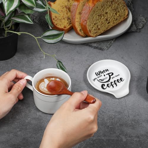 Koluti Silicone Coffee Spoon Rest, Small Spoon Stirrers Coffee Accessories Bar Station Decor, Cute Spoon Buddy Holder for Countertop, 3.6”L x 3.5”W x 0.6”H, White - Image 3