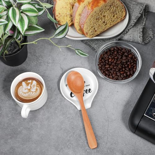 Koluti Silicone Coffee Spoon Rest, Small Spoon Stirrers Coffee Accessories Bar Station Decor, Cute Spoon Buddy Holder for Countertop, 3.6”L x 3.5”W x 0.6”H, White - Image 2