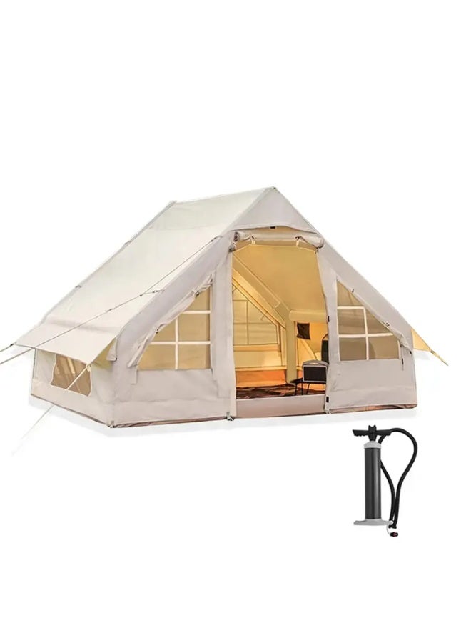 توبيز خيمة توبي القابلة للنفخ 01 خيمة تخييم مع مضخة، خيام تخييم فاخرة تتسع من 4 إلى 6 أشخاص، سهلة التركيب، خيمة خارجية مقاومة للماء والرياح من أكسفورد، خيمة كابينة فاخرة مع نوافذ وأبواب شبكية - Image 1