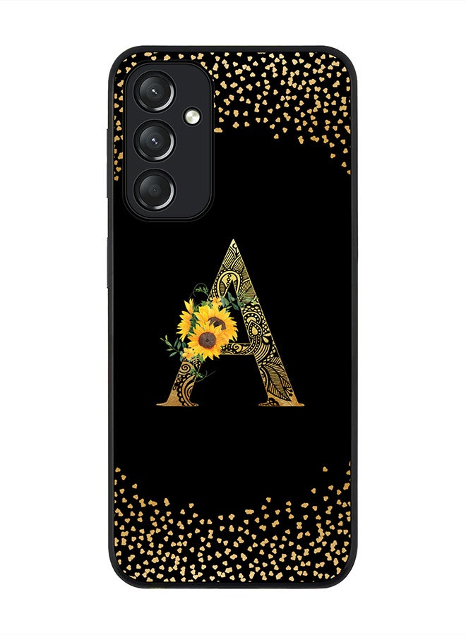 Stylizedd Rugged Black edge case for Samsung Galaxy A05s Case Cover- Custom Monogram Initial Letter Mandala Floral Pattern Alphabet- A (Black) - Image 1