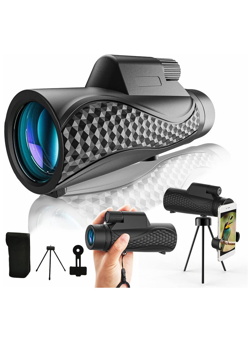 SYOSI Monocular Telescope, 10 x 42 Compact Monoculars for Adults, High Porwered Monoculrar, with Smartphone Adapter &Tripod HD Monocular, for Viewing Wildlife Hunting Bird Watching Hiking Traveling - Image 1