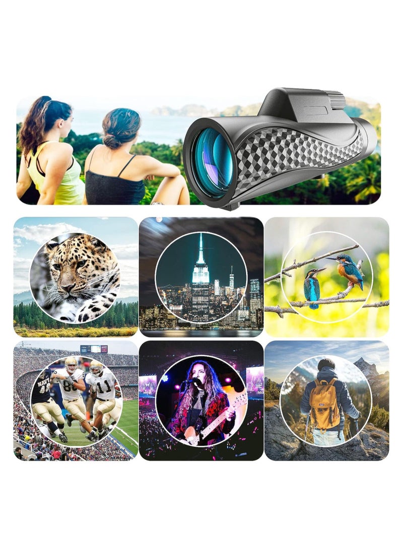 SYOSI Monocular Telescope, 10 x 42 Compact Monoculars for Adults, High Porwered Monoculrar, with Smartphone Adapter &Tripod HD Monocular, for Viewing Wildlife Hunting Bird Watching Hiking Traveling - Image 5