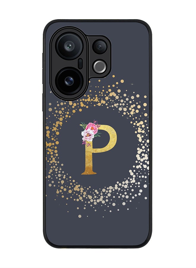 Stylizedd For vivo X200 FE / S30 Pro mini Case,Slim fit Camera Protection, Shockproof Thin Phone cover  - Custom Monogram Floral - P  (Grey )