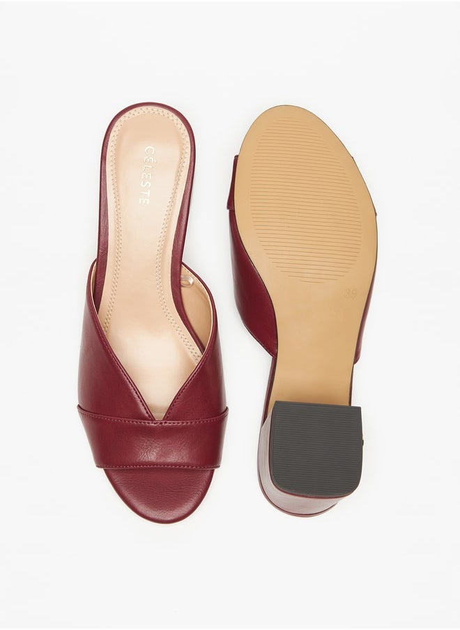 Celeste Women's Textured Slip-On Sandals with Block Heel  - Image 4