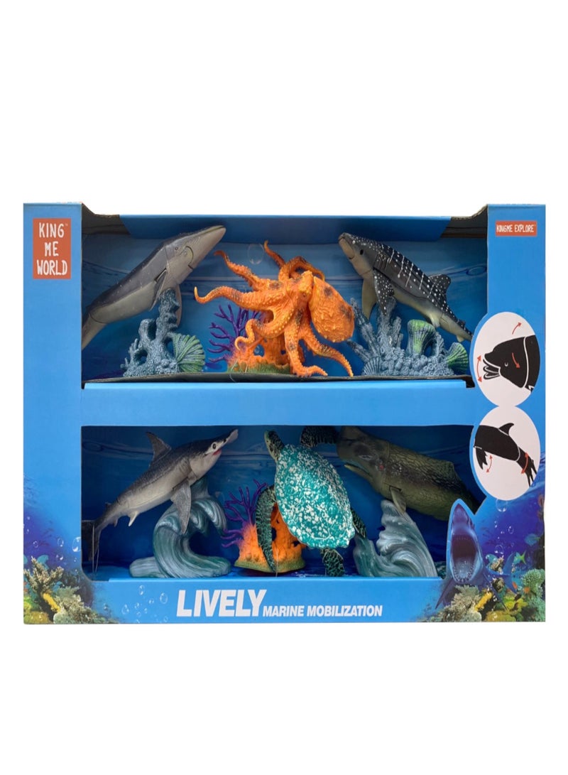 البحر حية الحوت الأزرق ، الأخطبوط ، الحوت القرش ، المطرقة القرش ، السلاحف البحرية و حوت العنبر الشكل - Image 1