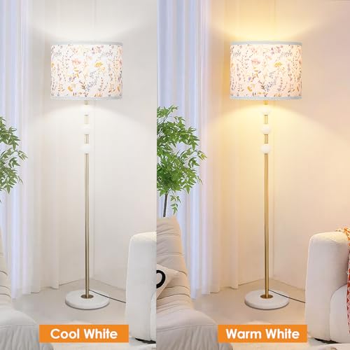 Qingmiao Lamp Shades Set of 2, Drum Lampshades 13" Top x 13" Bottom x 10" High with Spider Fitter, Large Replacement Lamp Shades for Table Lamps, Floor Lamps, Easy Assembly Required (2, Print - A) - Image 2
