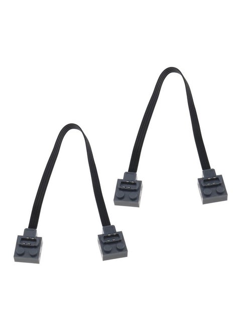 Micro Traders 2PCS Extension Cables Compatible with Lego 8870 Light Switch 8869 Technic Power Functions Extension Wire Cord Connector for Bricks Building Blocks Toy 25cm