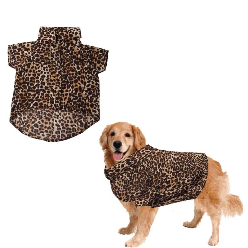 Sage Square Funky Soft Material Dog Shirt | Cool/Funky Print Pet | Soft Light Weight | Comfortable & Breathable Dog Clothing | Trendy Vest Outfit (Cheetah Print) (Medium - 18inch) - Image 1