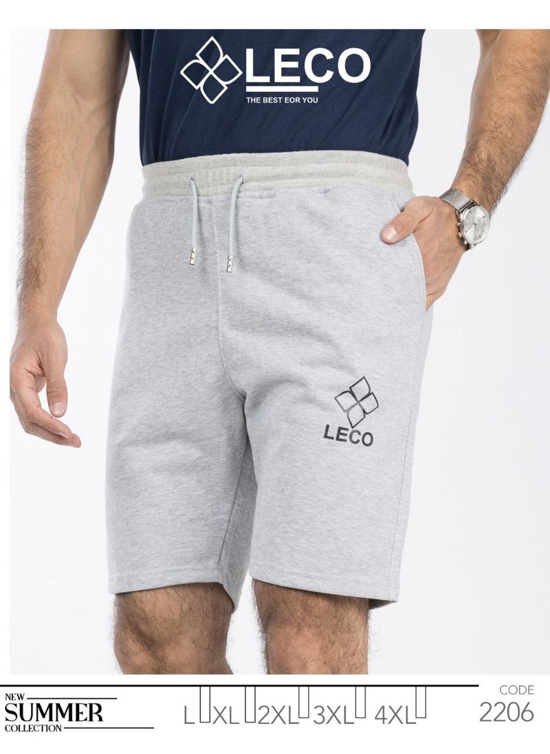 lecoo Men's Milton cotton shorts - for going out, for clubs and for home - with elastic band and drawstring closure - anti-pilling - with 2 front pockets  - Image 1