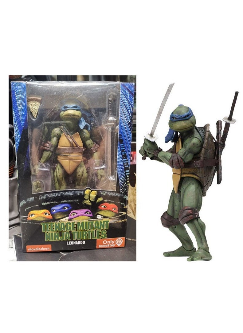 Teenage Mutant Ninja Turtles anime characters 1990 movie version characters, set of Teenage Mutant Ninja Turtles characters Figma model doll Brinquedos 18 cm  - Image 1