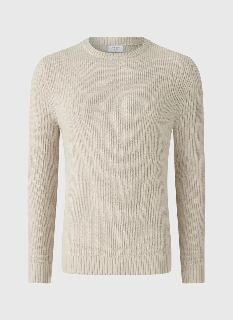 ماتلان Ecru Long Sleeve Crew Neck Jumper