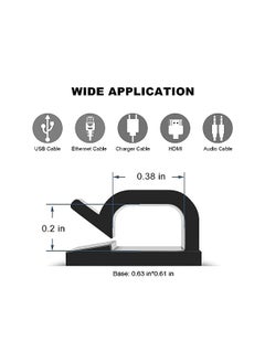 100 PCS Adhesive Cable Clips (Large, White&Black), Upgraded Wall