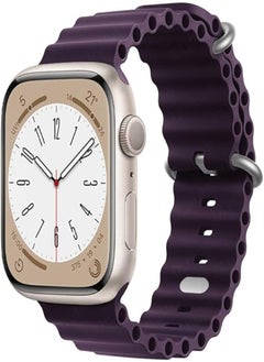 Strap Ocean Band For Apple Watch Band 49mm 45mm 44mm 42mm 41mm 40mm 38mm Men Women,Soft Silicone Sport Band Replacement Strap for Apple Watch Ultra2/Ultra iWatch Series SE 9 8 7 6 5 4 3 2 1 (Burgundy)