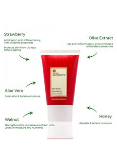 Pure Elements Strawberry Face Scrub - Skin Lightening & Softening - 100 Gm  - Image 3