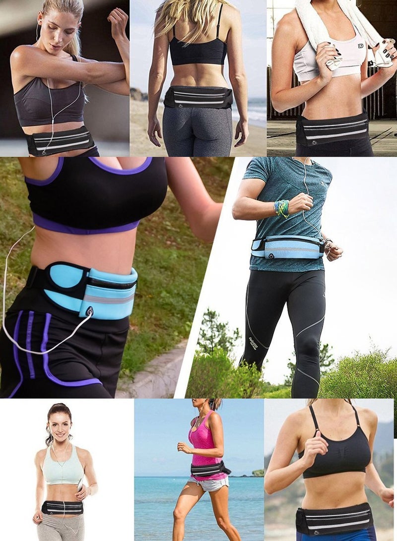 QUTOOB Sports and Workout Waist Bag Money Belt for Running, Cycling, Travelling, Walking, Hiking, Multipocketed Running Waist Belt, Dedicated Slots For Water Bottle Keys Mobile Money Headphone  - Image 5