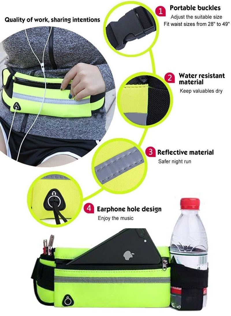 QUTOOB Sports and Workout Waist Bag Money Belt for Running, Cycling, Travelling, Walking, Hiking, Multipocketed Running Waist Belt, Dedicated Slots For Water Bottle Keys Mobile Money Headphone  - Image 2