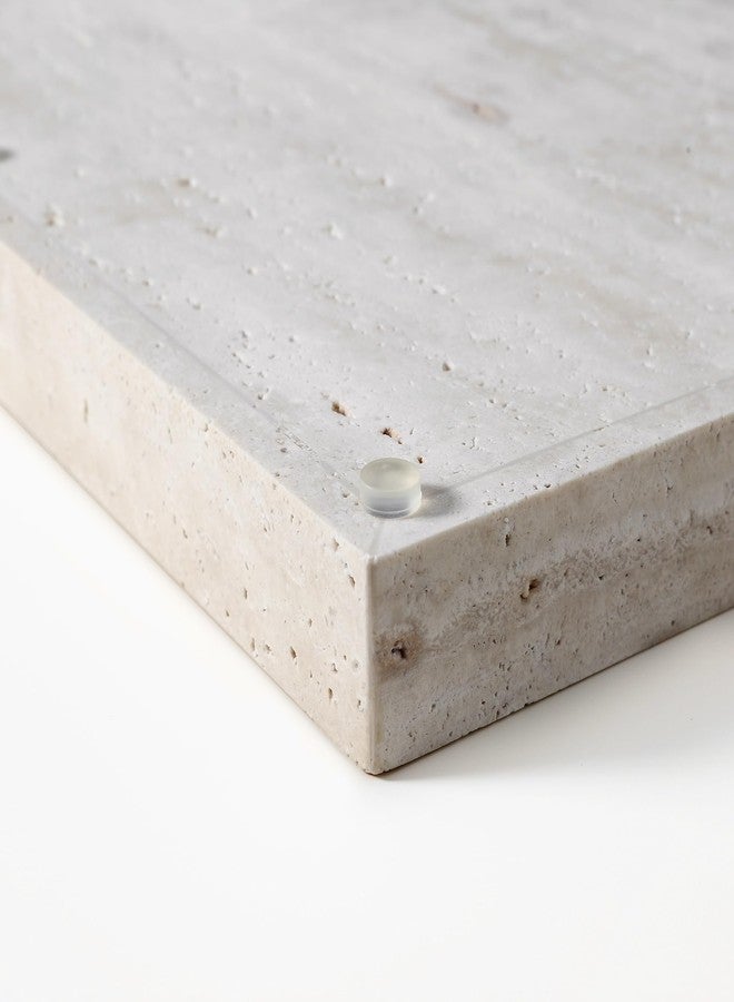 BUICCE Rectangular Decorative Serving Tray,Modern Travertine Large Coffee Table Tray - Image 3