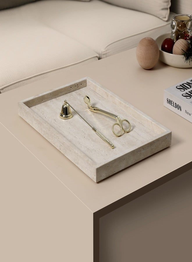 BUICCE Rectangular Decorative Serving Tray,Modern Travertine Large Coffee Table Tray - Image 4
