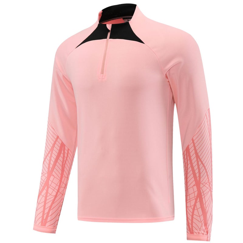 Generic Foreign trade wholesale semi-pull football uniforms training clothes outdoor sports running long sleeve sportswear autumn and winter group clothes appearance clothes 5007 pink 
