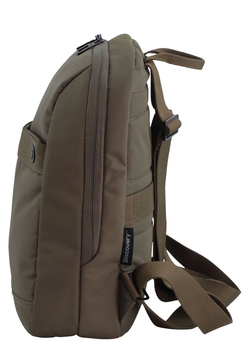 Discovery Discovery Downtown Backpack 11L – Khaki |Compact RPET Backpack with RFID Protection & Luggage Strap - Image 3
