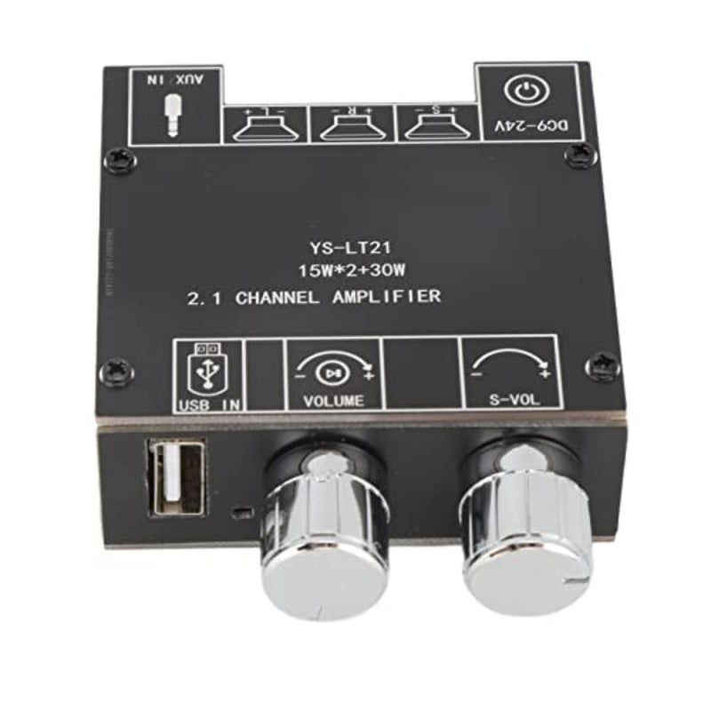 POENVFPO Bluetooth 5.1 Amplifier Board, 2.1 Channel 15W 15W 30W Bass Independent Adjustment with AUX USB Sound Card APP Control, for IOS Passive Speaker - Image 2