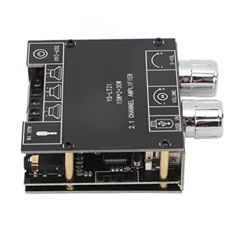 POENVFPO Bluetooth 5.1 Amplifier Board, 2.1 Channel 15W 15W 30W Bass Independent Adjustment with AUX USB Sound Card APP Control, for IOS Passive Speaker - Image 5