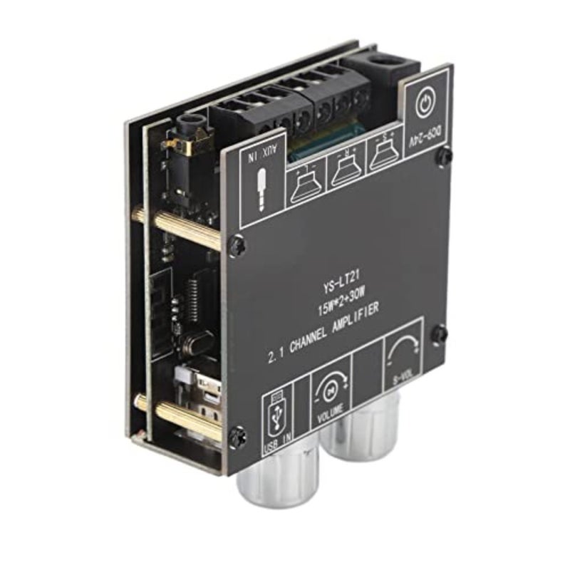 POENVFPO Bluetooth 5.1 Amplifier Board, 2.1 Channel 15W 15W 30W Bass Independent Adjustment with AUX USB Sound Card APP Control, for IOS Passive Speaker - Image 1