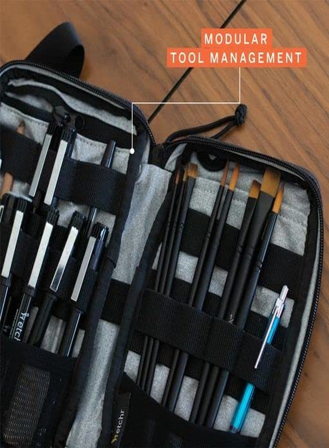 ETCHR Field Case - Multifunctional Art Supply Case and Weatherproof Travel Organizer with Adjustable Shoulder Strap - Vegan-Friendly - Image 5