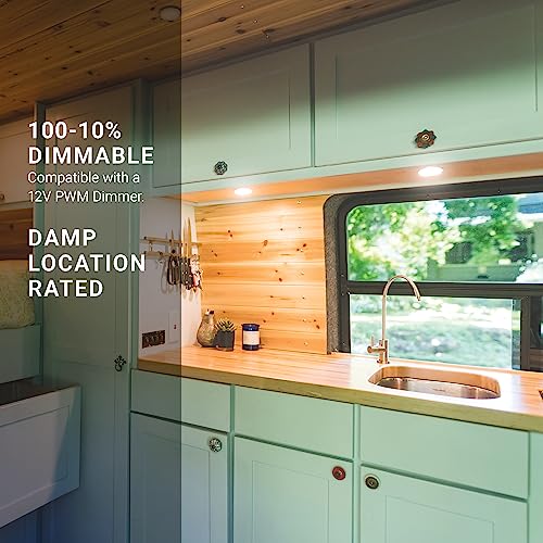 Parmida LED Technologies PARMIDA (12 Pack) LED RV Dome Ceiling Lights 5CCT, On/Off Switch, Dimmable, Surface Mount Interior Puck Light, Slim Motorhome, Trailer, Camper Lighting, 5W, 27/3/35/4/5/6K, Damp Location, 4.5 Inch - Image 5