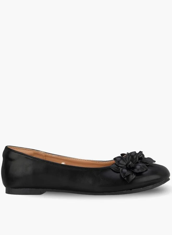 ليتل ميسي Girls Floral Accent Ballerina Shoes