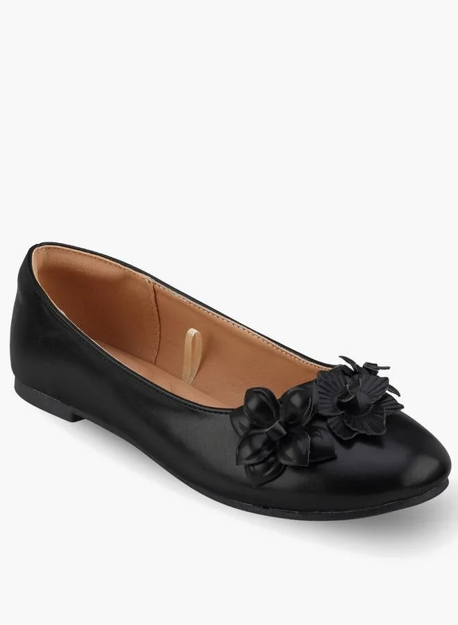 ليتل ميسي Girls Floral Accent Ballerina Shoes