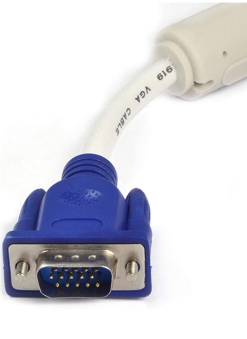 Ntech NTECH VGA to VGA Cable Male to Male White/Blue 20 Meters  - Image 3