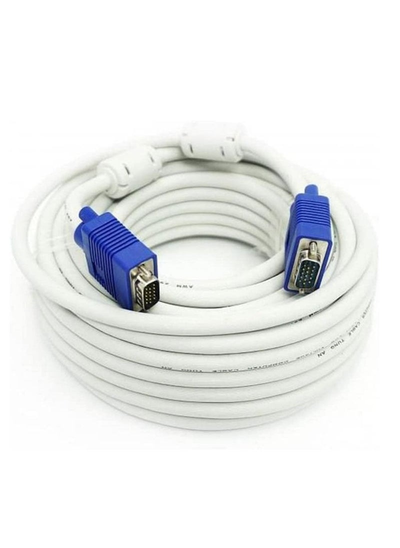 Ntech NTECH VGA to VGA Cable Male to Male White/Blue 20 Meters  - Image 1