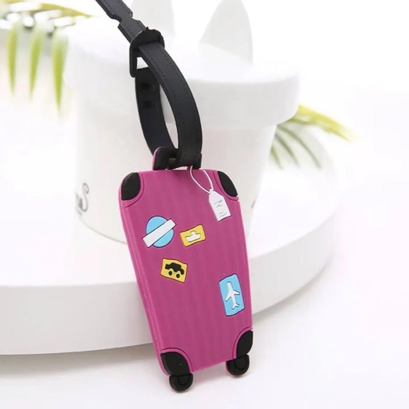 Birthday Popper 6 قطع حقيبة عربة بطاقات أمتعة بموضوع وردي كهدية عودة عيد ميلاد للأولاد بطاقات ملونة ممتعة لحقائب المدرسة مع بطاقة اسم - Image 2