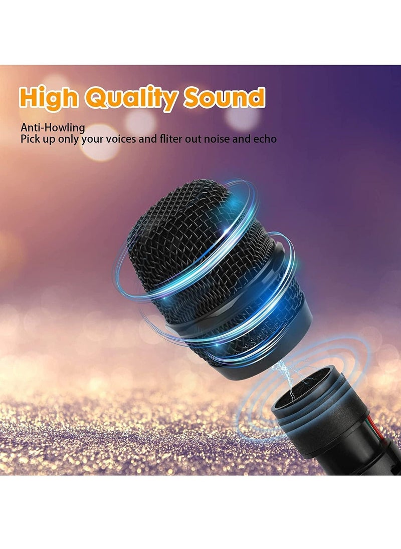 UHF Wireless Unidirectional Microphone Handheld Mic with Receiver 1/4 Output for Conference/Weddings/Church/Stage/Party/Karaoke, 80ft (Duel Cordless) (Black) - Image 3