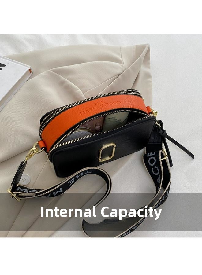 Women's Versatile PU Leather Shoulder Bag, Ladies Portable Camera Bag Crossbody Bag Sling Bag Side Bag Carry Bag, Retro Contrasting Small Square Bag Handbag Satchel Bags for Girls/College Students  - Image 3