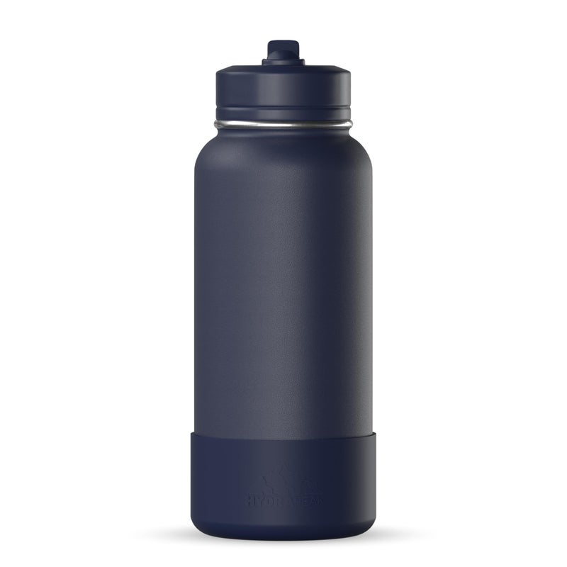 Hydrapeak 32oz Sport Insulated Water Bottle with Straw or Chug Lid Leak  Spill Proof Keeps Drinks Cold for 24 Hours Hot for 12 Hours Premium Stainless Steel Water Bottles 32oz Navy