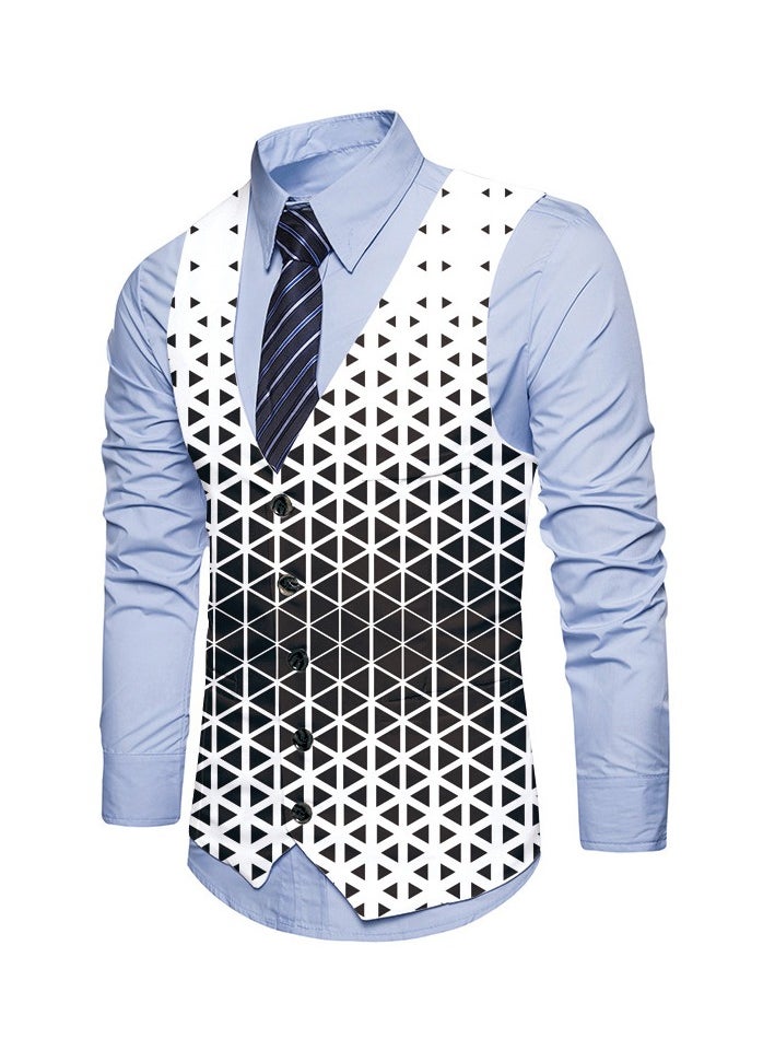 KUYING New Fashionable Personalized Printed Men's Suit Vest  - Image 1